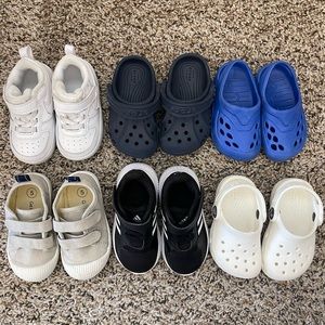 6 pairs of Toddler boy shoes. Size 5